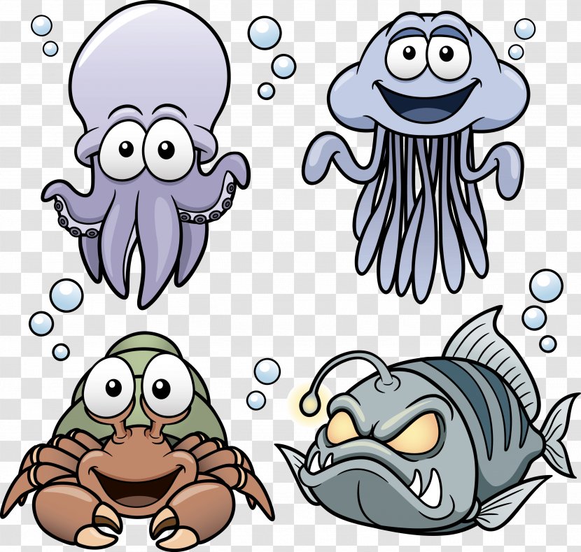 Drawing Clip Art - Flower - Sea Animals Transparent PNG