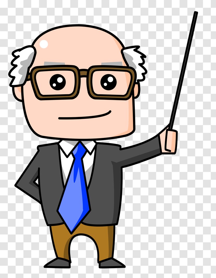 Professor Teacher Student Clip Art - Eyewear - Cartoon Bald Old Man, Professor, Transparent PNG