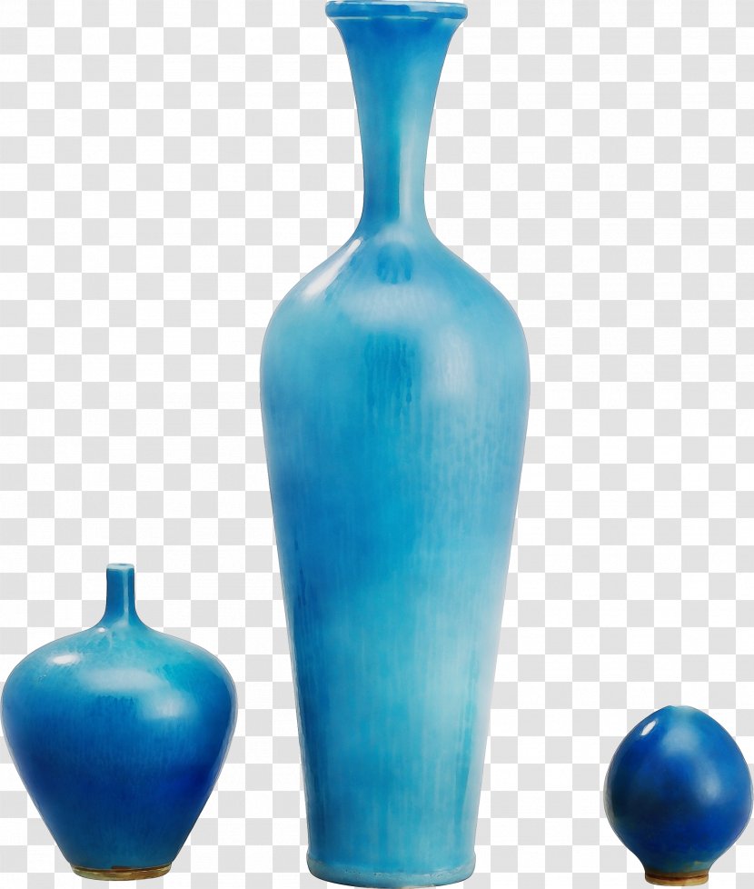 Watercolor Background - Bottle - Artifact Cobalt Blue Transparent PNG