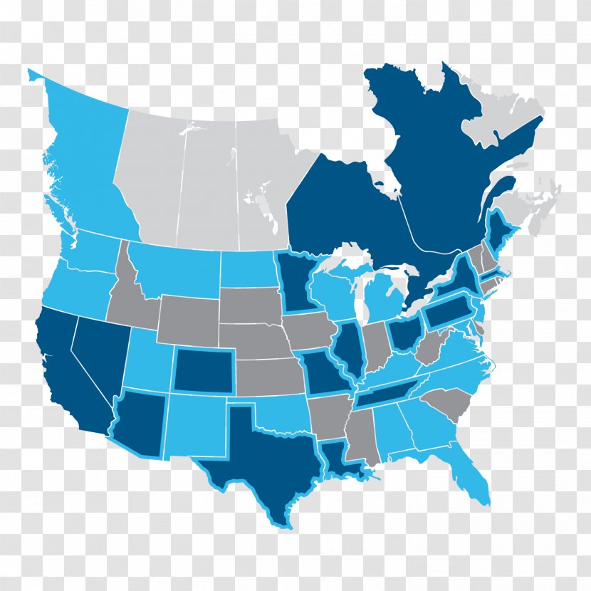 Canada Contiguous United States U.S. State Blank Map - World Transparent PNG