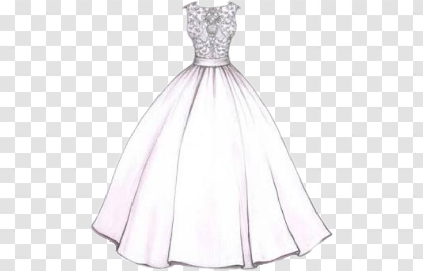 Sketch Drawing Design Wedding Dress - Gown Transparent PNG