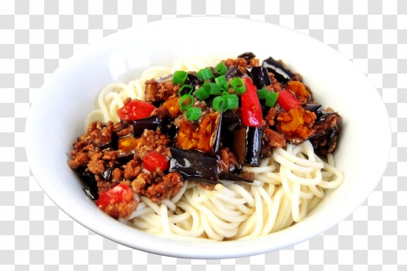 Lo Mein Spaghetti Alla Puttanesca Chinese Noodles Lamian Meat - Eggplant, Minced Surface Image Transparent PNG