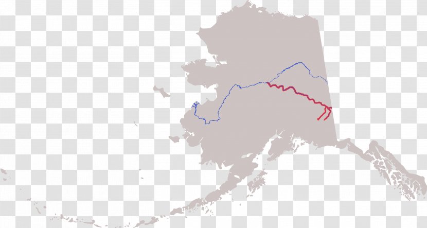 Flag Of Alaska Map - Rivers Transparent PNG