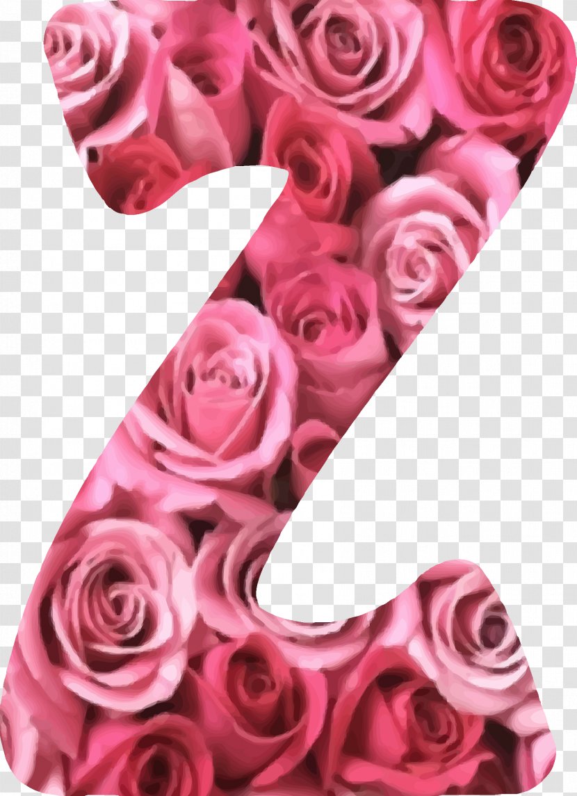 Rose Letter Alphabet Flower Clip Art - Garden Roses - Z Transparent PNG