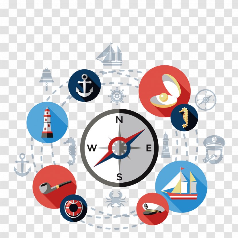 Icon Design - Clock - Vector Compass Transparent PNG