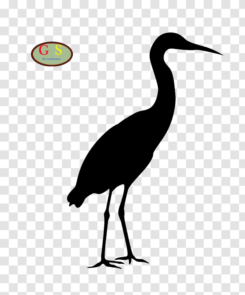 Great Blue Heron Silhouette Clip Art - Drawing Transparent PNG