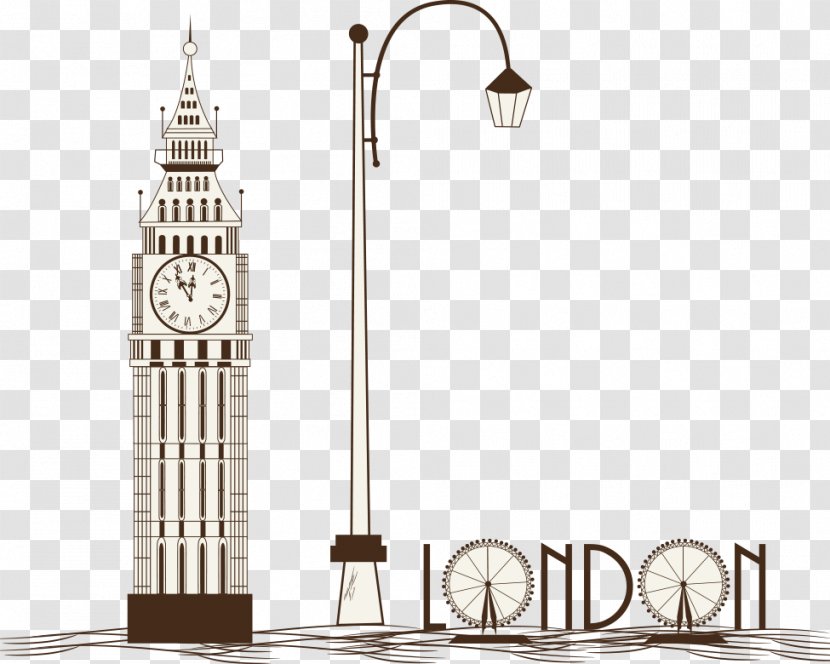 Big Ben London Eye Tower Bridge Illustration - Brand - Vector Transparent PNG