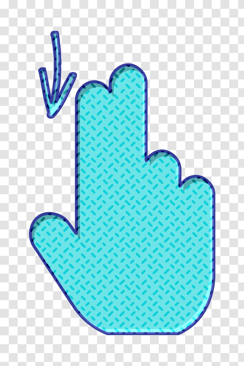 Down Icon Finger Gesture - Hand Electric Blue Transparent PNG