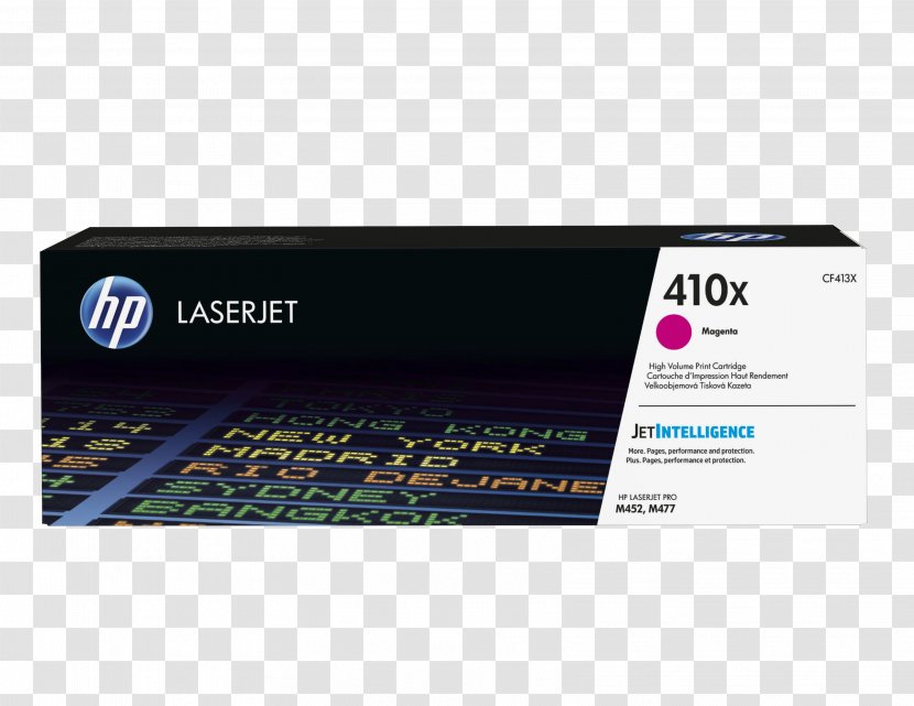 Hewlett-Packard HP LaserJet Pro M452 M477 M377 410X Toner Cartridge CF410X - Printer - Hewlett-packard Transparent PNG