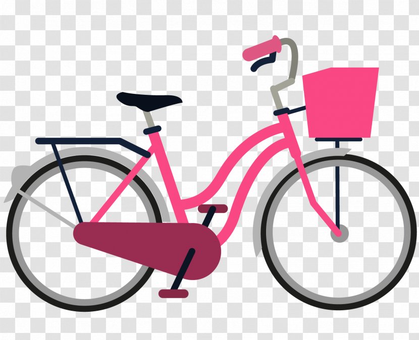 Electric Bicycle Cycling Mountain Bike Wheel - Accessory - Vector Cartoon Red Lady Transparent PNG