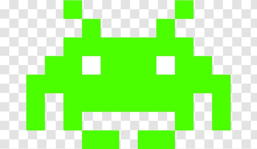 Space Invaders Green - Extreme - Yellow Text Transparent PNG