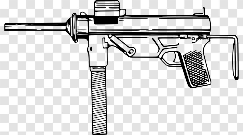 Firearm Thompson Submachine Gun Clip Art - Frame - Machinegun Transparent PNG