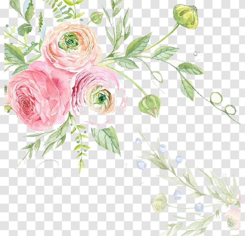 Wedding Invitation Watercolor Painting Drawing Flower Clip Art - Floristry - Rose Transparent PNG