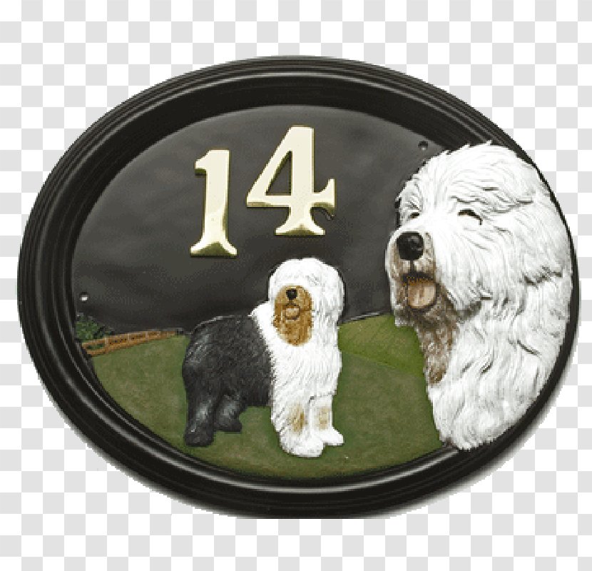Old English Sheepdog Dog Breed House Sign - Pet - Hand-painted Puppy Transparent PNG