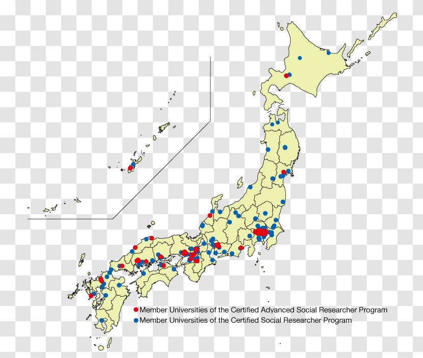 Blank Map Japan Line - Ecoregion Transparent PNG