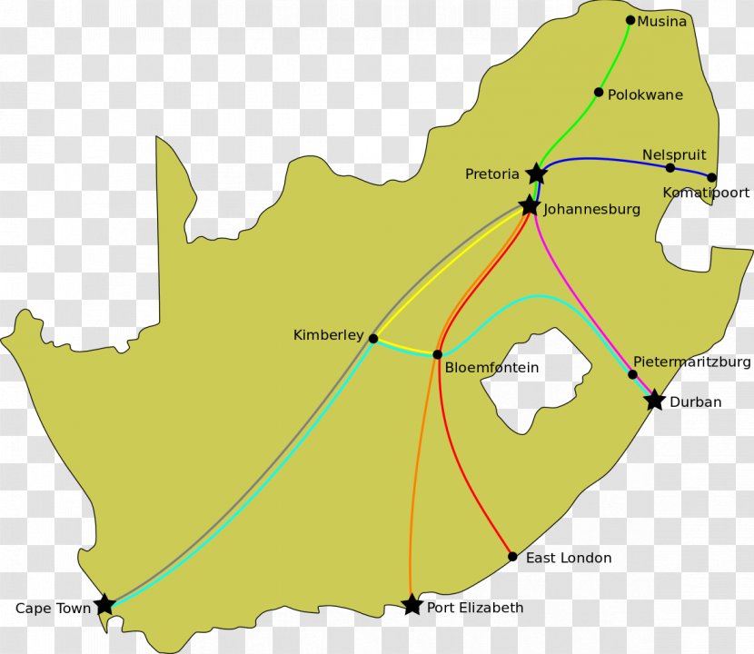 South Africa Silhouette - Area - Routes Transparent PNG