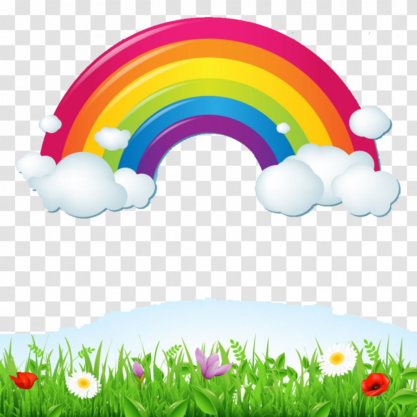 Rainbow Cloud Euclidean Vector Sky Illustration - Flower - Seven Color Transparent PNG