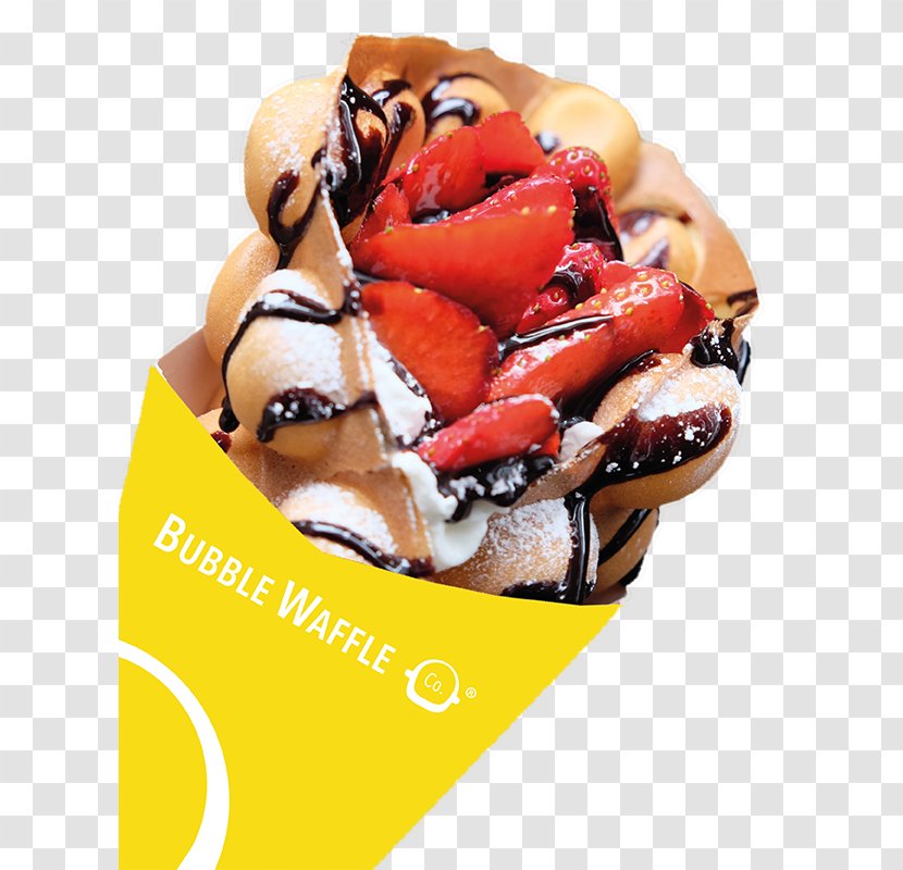 Sundae Belgian Waffle Junk Food Fast - Bubble Transparent PNG