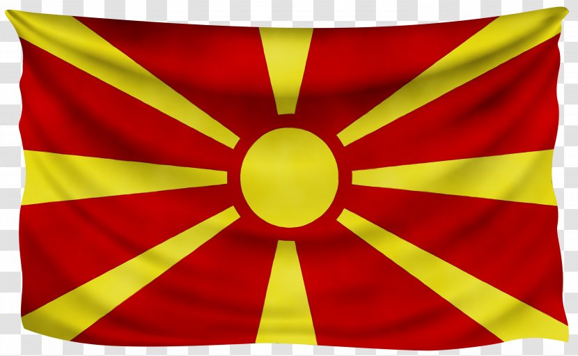 Flag Cartoon - Of North Macedonia - Textile Yellow Transparent PNG