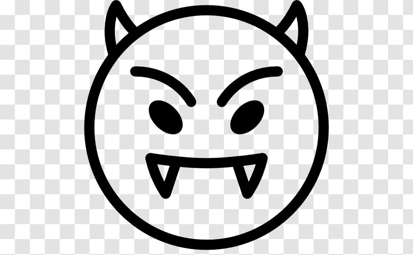 Emoticon Devil Smiley Satan - Monochrome Photography Transparent PNG