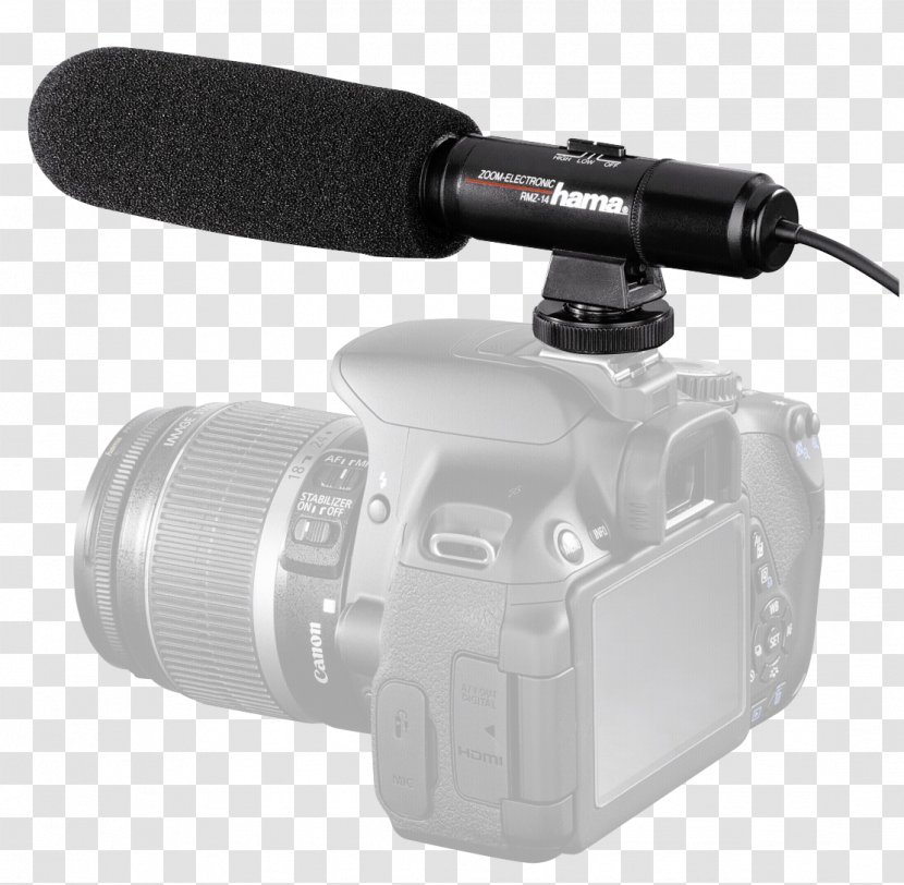 Hama RMZ-14 Directional Microphone Stereo Pop Filter Camera Camcorder - Lavalier - Gun Mic Transparent PNG