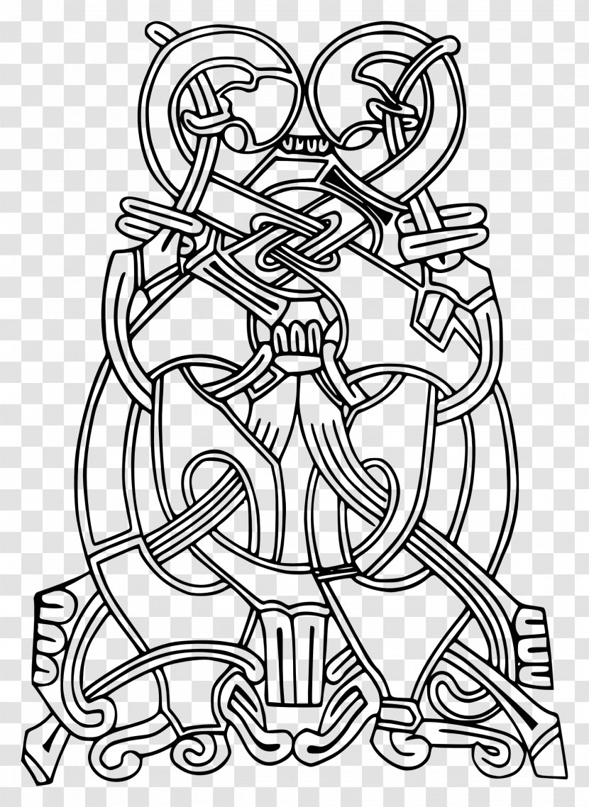 Viking Art Oseberg Ship Style - Black And White - Vikings Transparent PNG