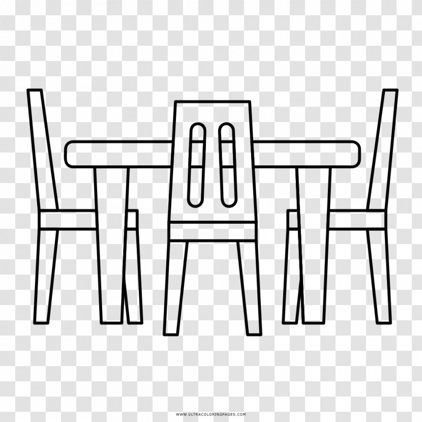 Table Black And White Drawing Dining Room Living - Food Transparent PNG