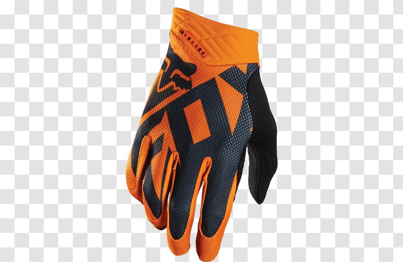 Glove Fox Racing Orange Blue Bicycle - White Transparent PNG