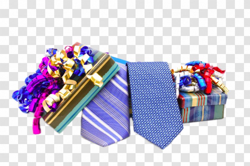 Stock Photography Gift Fathers Day Decorative Box Necktie - Blue - Tie Flowers Transparent PNG
