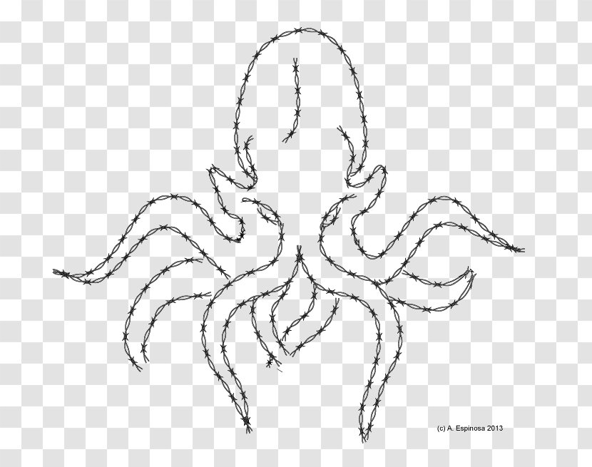 Octopus Line Art Character Sketch - Cartoon - Cadena Transparent PNG