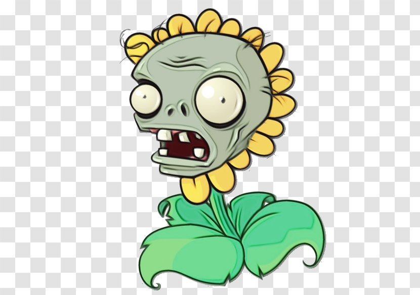 Sunflower Plants Vs Zombies - Cartoon - Plant Leaf Transparent PNG