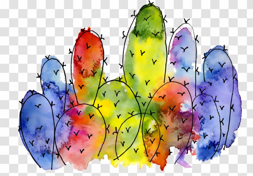 Watercolor Plant - Paint - Prickly Pear Colorfulness Transparent PNG