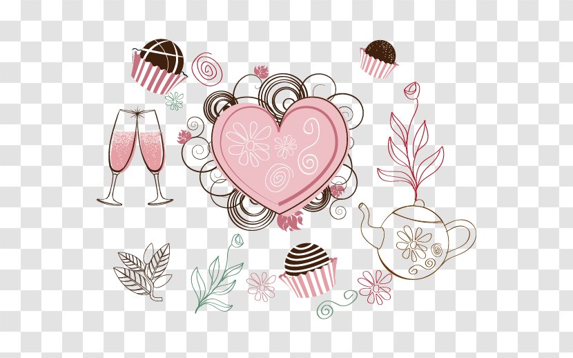 Cake Chocolate Euclidean Vector - Text - Heart-shaped Trinkets Artwork Transparent PNG