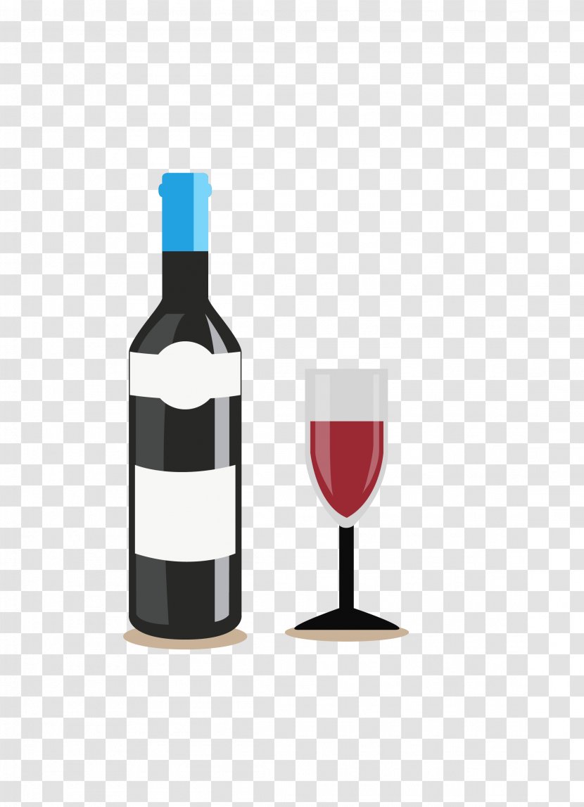 Red Wine Oak Barrel Bottle - Stemware - Vector Black And Goblet Transparent PNG