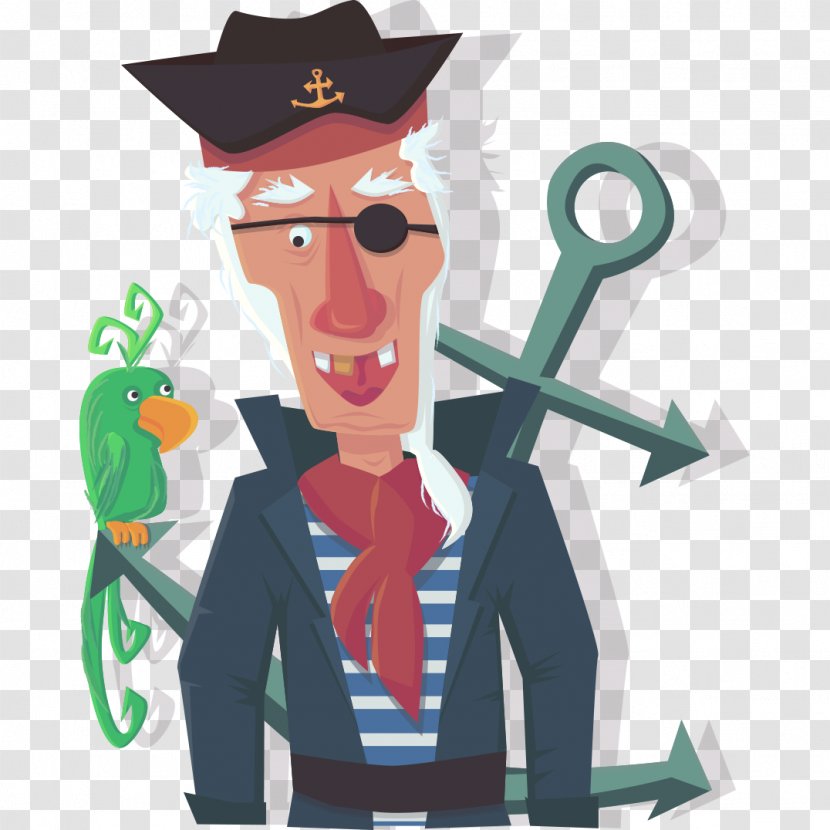 Piracy Euclidean Vector Illustration - Gentleman - Pirate Transparent PNG