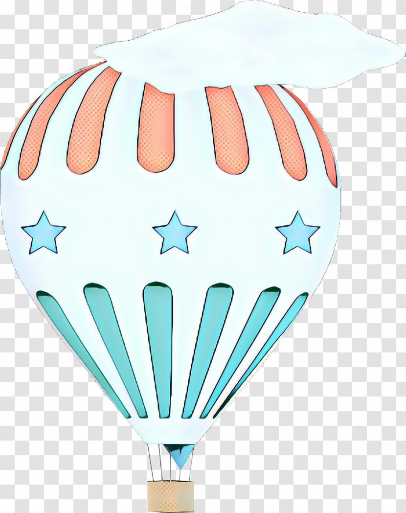 Hot Air Balloon - Pop Art - Turquoise Transparent PNG