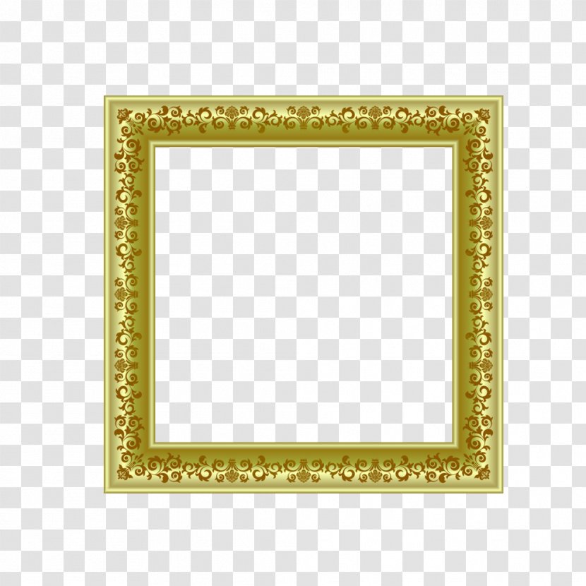 Picture Frame Yellow Flooring Pattern - Rectangle - Gold Transparent PNG