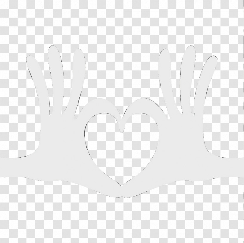 White Hand Finger Gesture Heart Transparent PNG