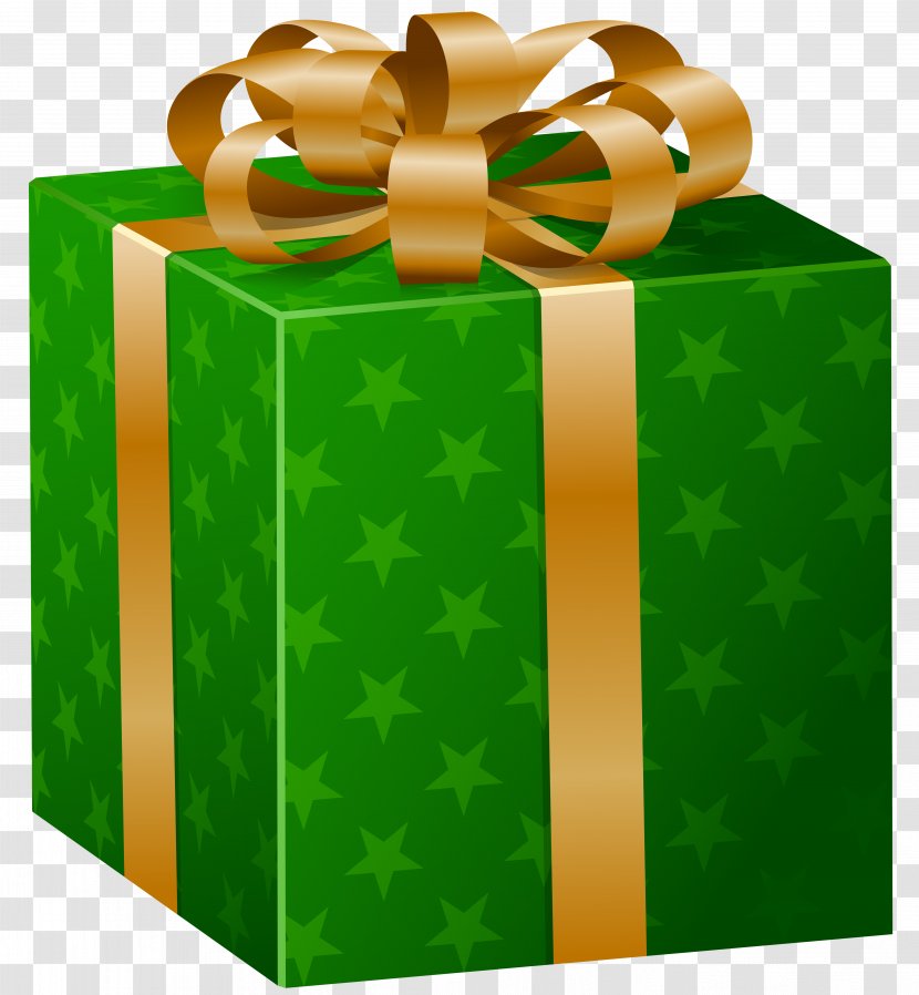 Gift Wrapping Decorative Box Clip Art - Green Present Cliparts Transparent PNG