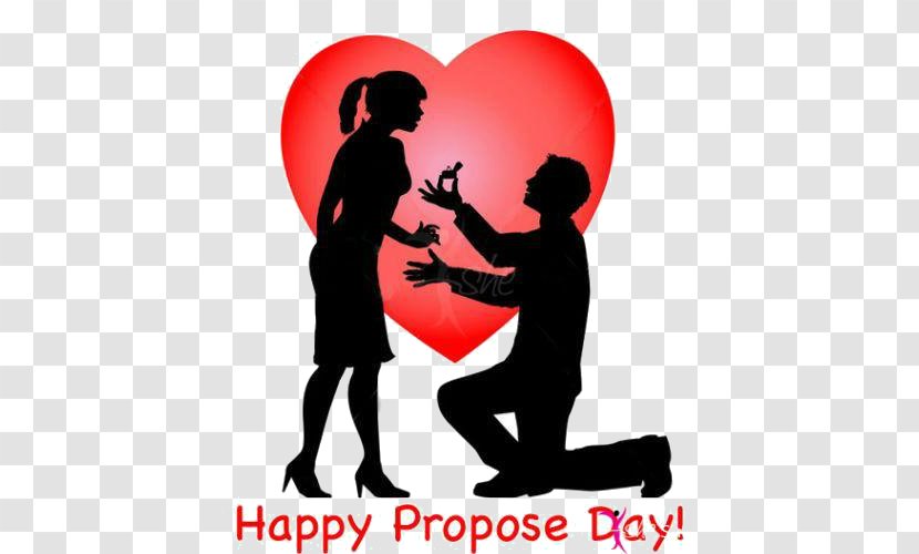Propose Day Valentine's International Kissing Marriage Proposal Love - Silhouette Transparent PNG