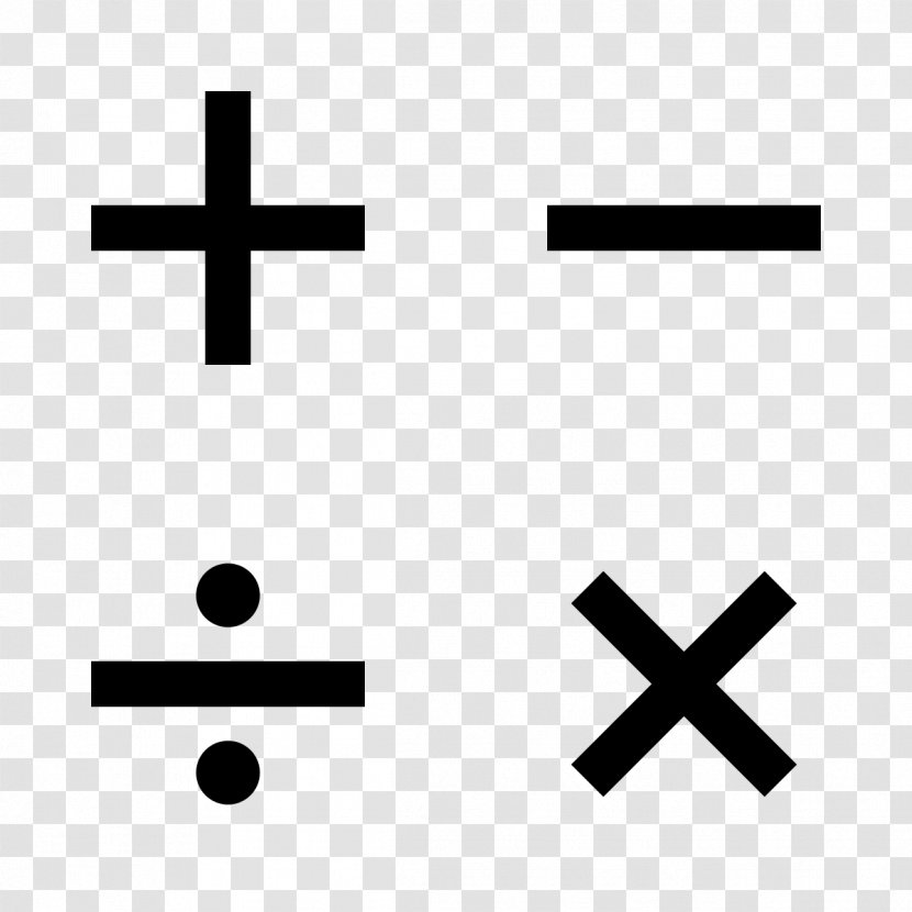 Multiplication Plus And Minus Signs Subtraction Division Operation - Symmetry - Mathematics Transparent PNG