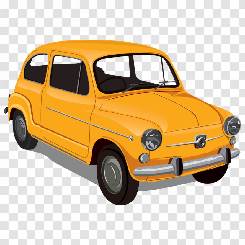 Vintage Car Zastava 750 - Model - Vector Orange Classic Transparent PNG