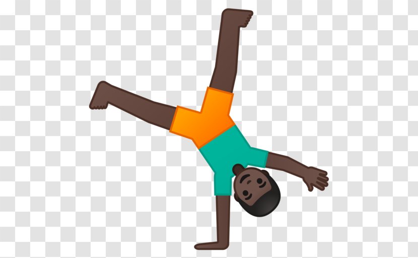 Human Skin Color Dark Cartwheel Emoji - Capoeira Transparent PNG