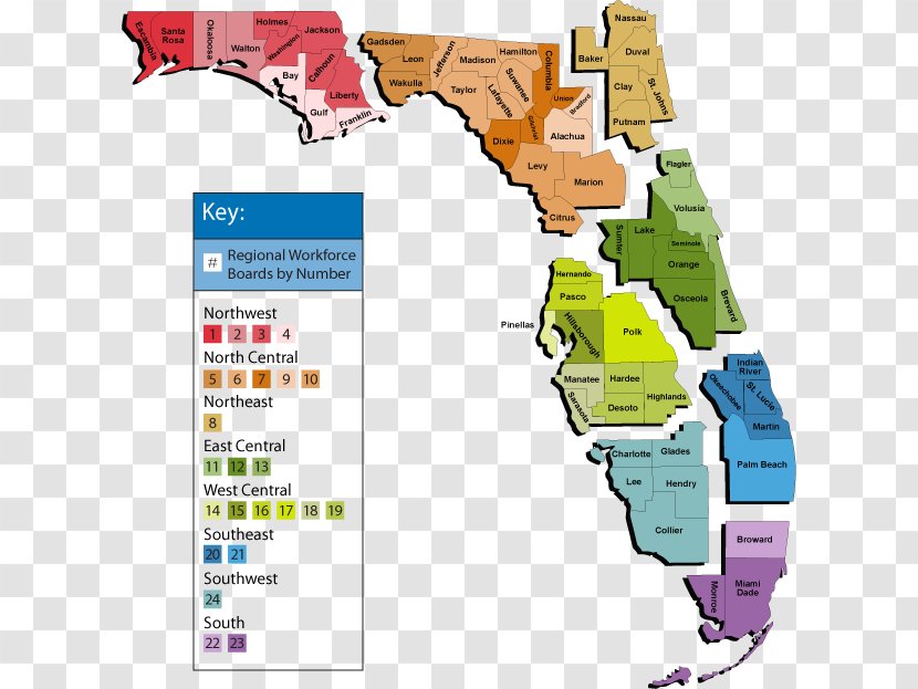 Central Florida Lee County, Alachua Hendry Glades - Plan - Map Transparent PNG