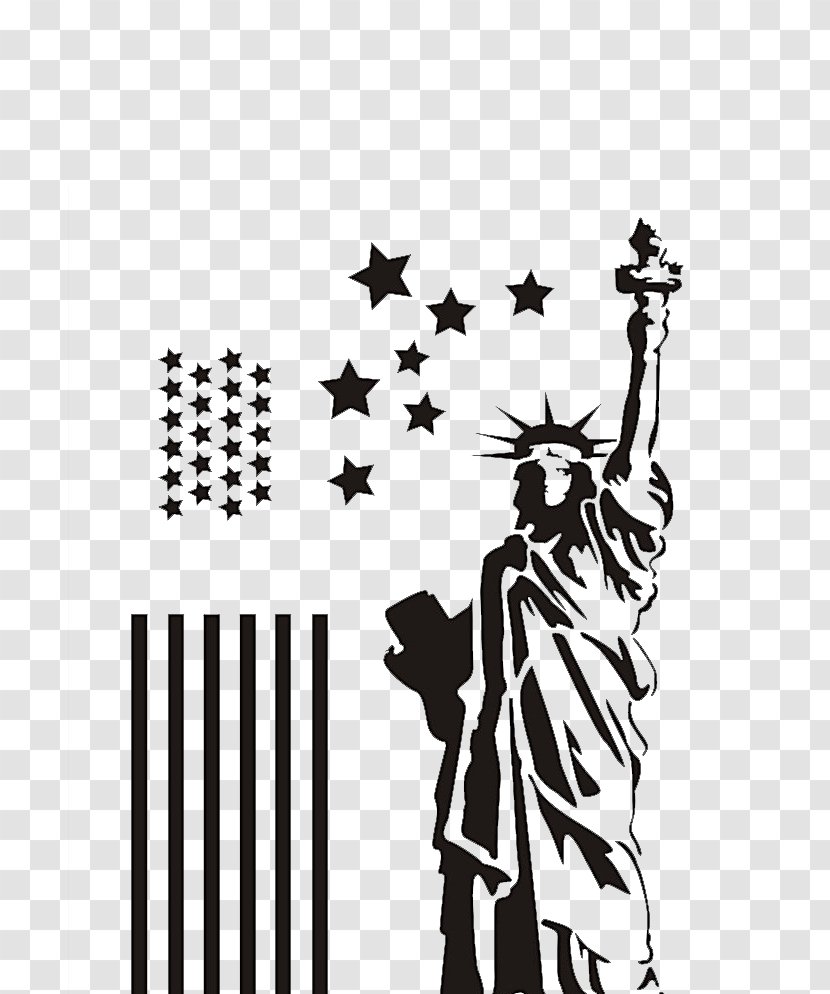 Statue Of Liberty Drawing - Monochrome Photography Transparent PNG