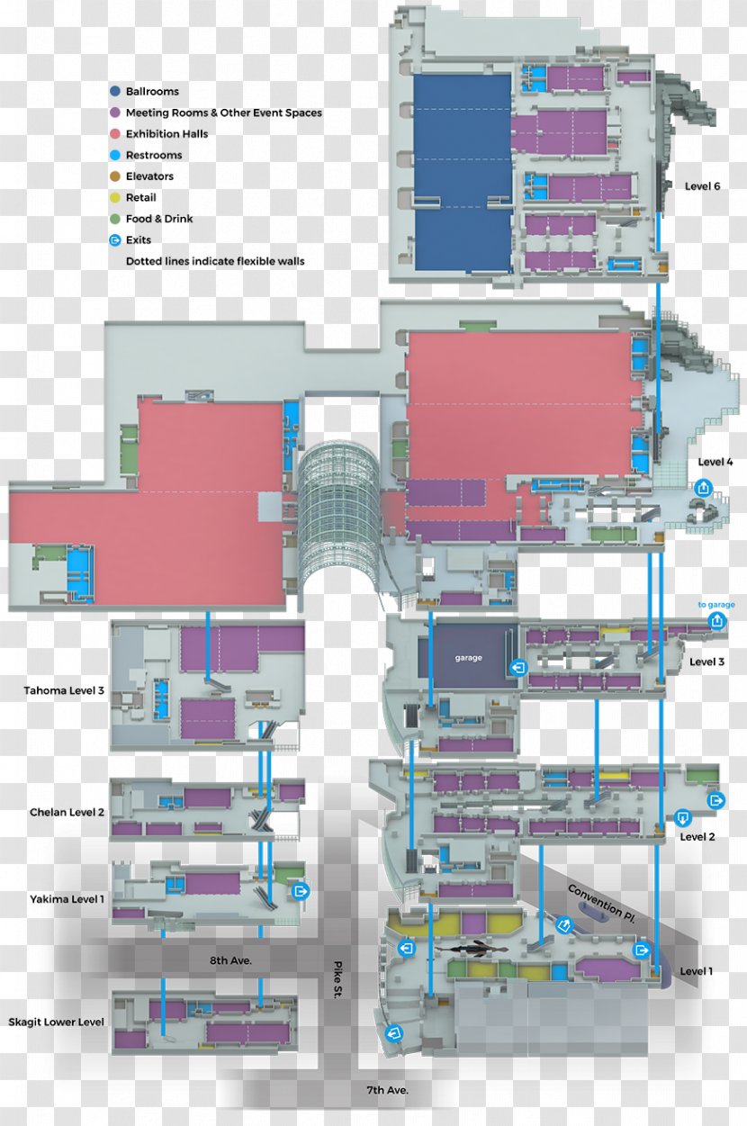 Washington State Convention Center Restaurant Map - Toy Exhibition Hall Transparent PNG