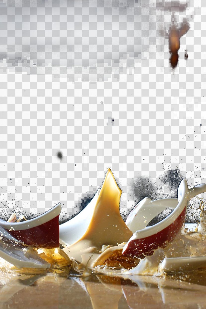 Coffee Cup - Tableware - Close-up Of Shattered Glass Transparent PNG