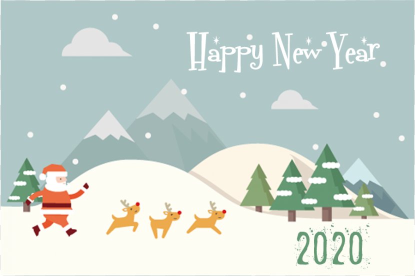 Happy New Year 2020 Christmas - Eve - Event Snow Transparent PNG