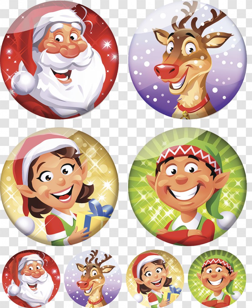 Santa Claus Christmas Ornament Cartoon Elf - Medal - Avatar Transparent PNG