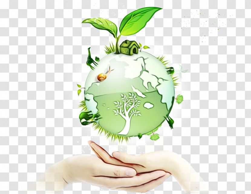 Green Hand World Plant Earth Transparent PNG